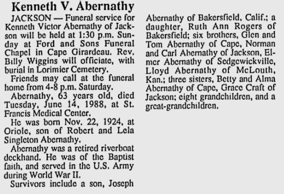 Abernathy, Kenneth Victor