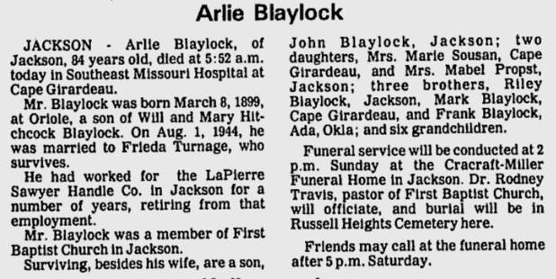 Blaylock, Arlie