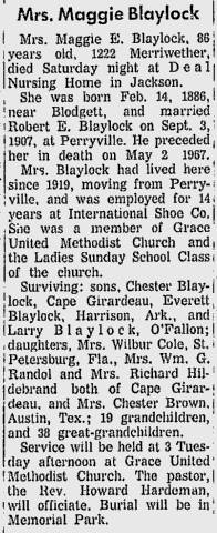 Blaylock, Margaret "Maggie" Elizabeth (nee Fleming)