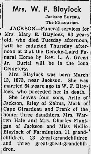 Blaylock, Mary E. (nee Hitchcock)