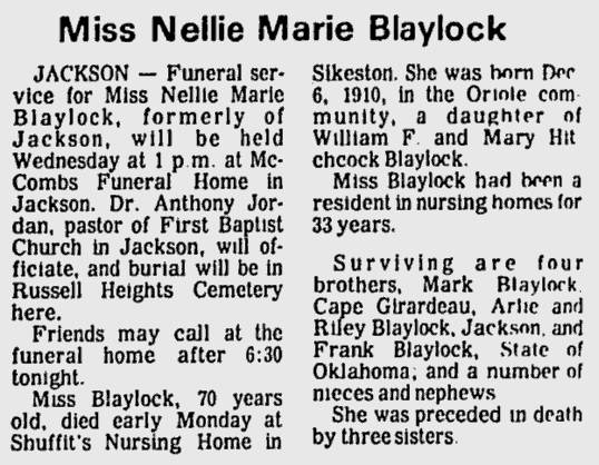 Blaylock, Nellie Marie