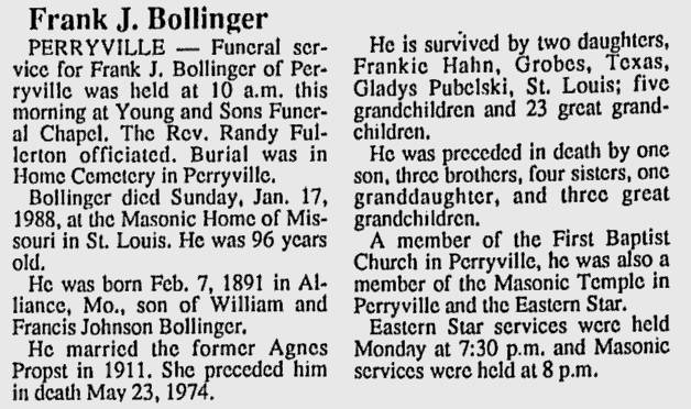 Bollinger, Franklin "Frank" James