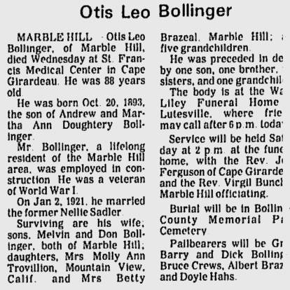 Bollinger, Otis Leo