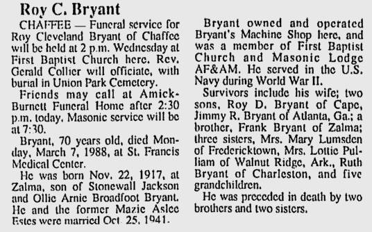 Bryant, Roy Cleveland