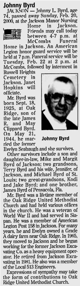 Byrd, John "Johnny" Lee