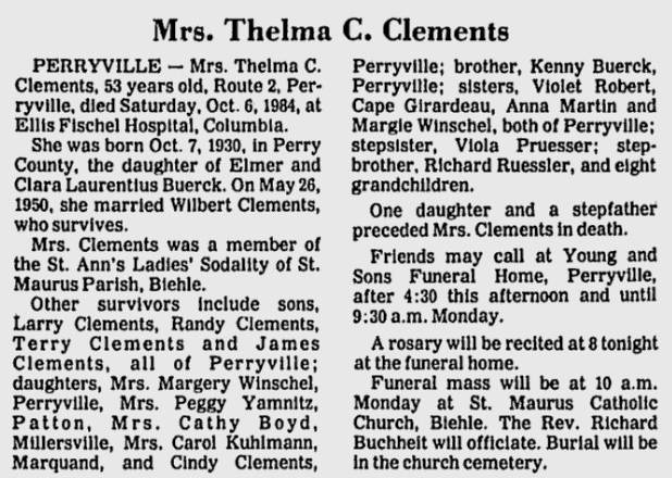 Clements, Thelma C. (nee Buerck)