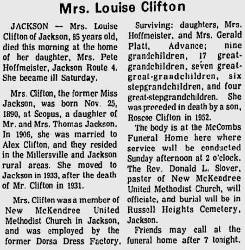 Clifton, Louise (nee Jackson)