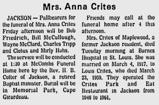 Crites, Anna Margaret (nee Crites)