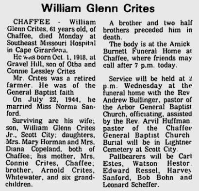 Crites, William Glenn, Sr.