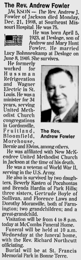 Fowler, Andrew Jackson, Jr., Rev.