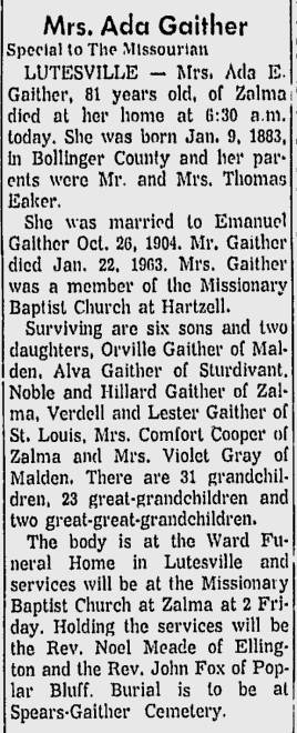 Gaither, Ada E. (nee Eaker)