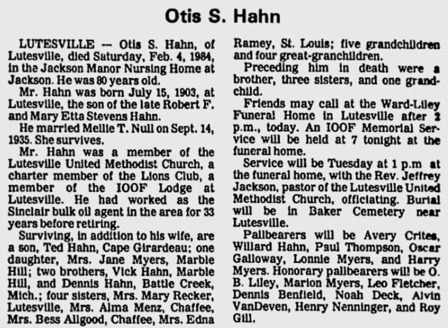 Hahn, Otis S.