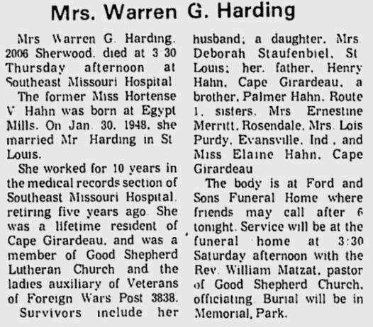 Harding, Hortense V. (nee Hahn)