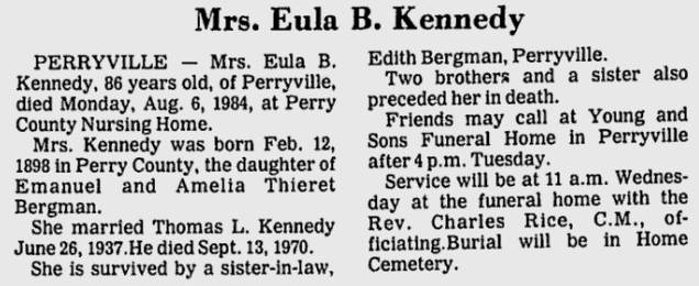 Kennedy, Eula B. (nee Bergman)