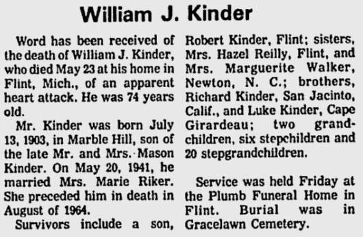 Kinder, William J.