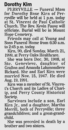 Kirn, Dorothy Rose (nee Rickard)