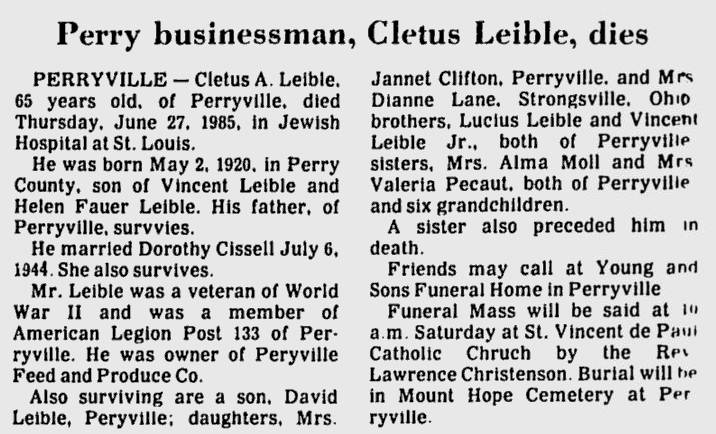 Leible, Cletus A.