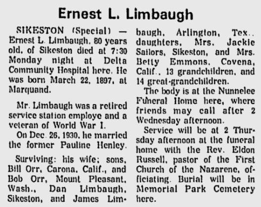 Limbaugh, Ernest Lee