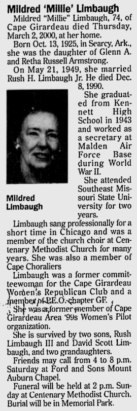 Limbaugh, Mildred Carolyn (nee Armstrong)