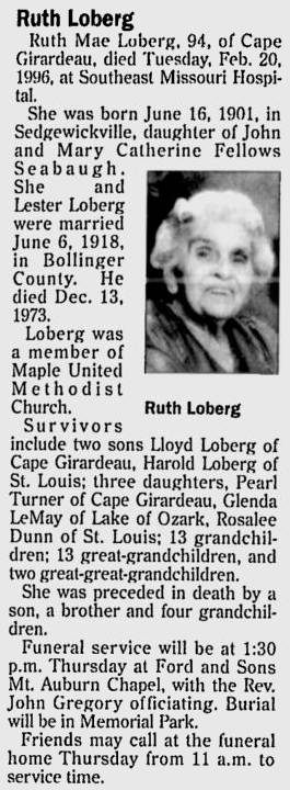 Loberg, Ruth Mae (nee Seabaugh)