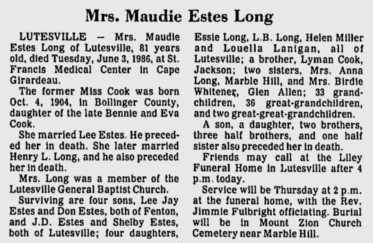 Long, Maudie May (nee Cook)