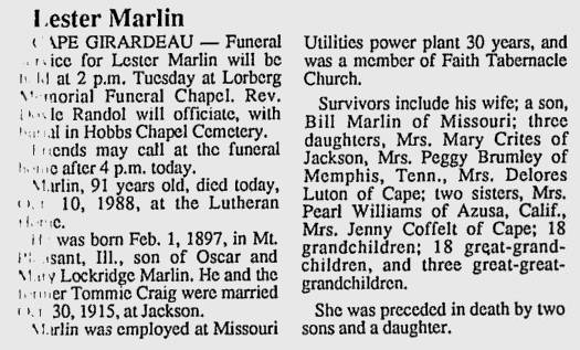 Marlin, Lester B.