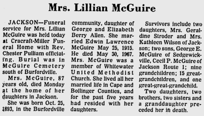 McGuire, Lillian (nee Allen)