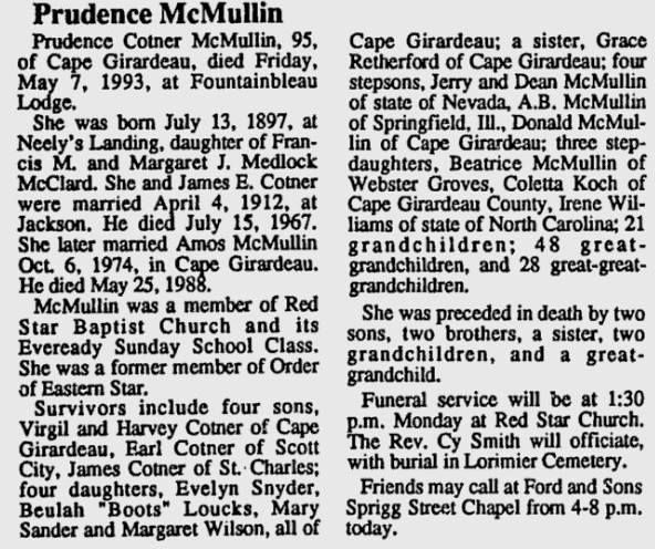 McMullin, Prudence Olive (nee McClard)