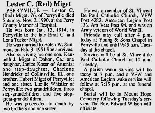 Miget, Lester C. "Red"