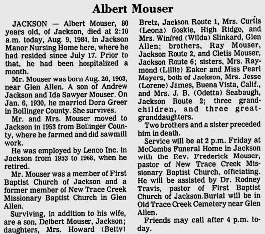 Mouser, Albert H.