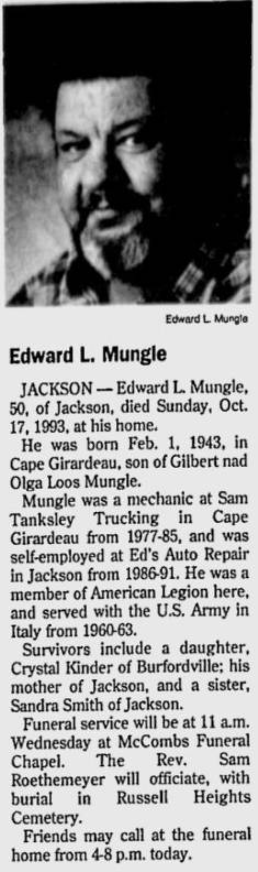 Mungle, Edward Lee