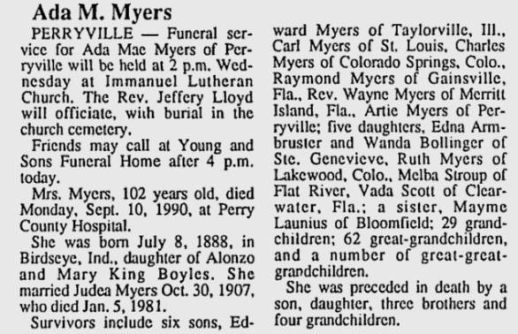 Myers, Ada Mae (nee Boyles)