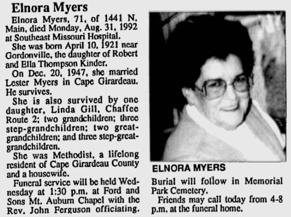 Myers, Roberta Elnora (nee Kinder)