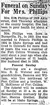 Phillips, Ella obit