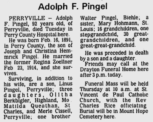 Pingel, Adolph Francis