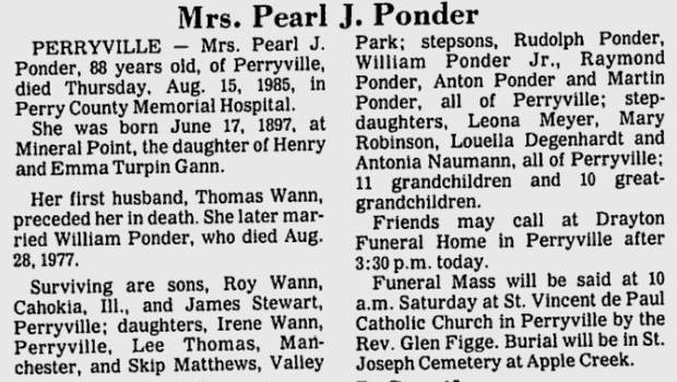 Ponder, Pearl J. (nee Gann)