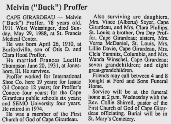 Proffer, Melvin "Buck"