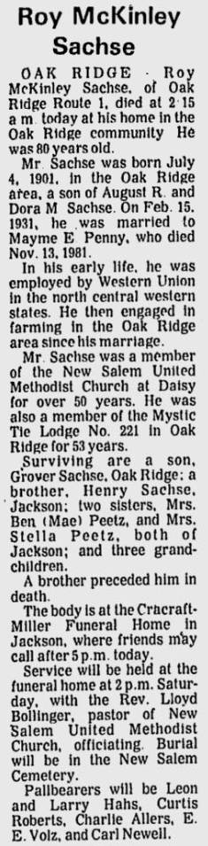 Sachse, Roy McKinley