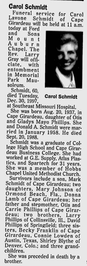 Schmidt, Carol Lavone (nee Phillips)