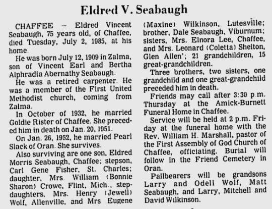 Seabaugh, Eldred Vincent