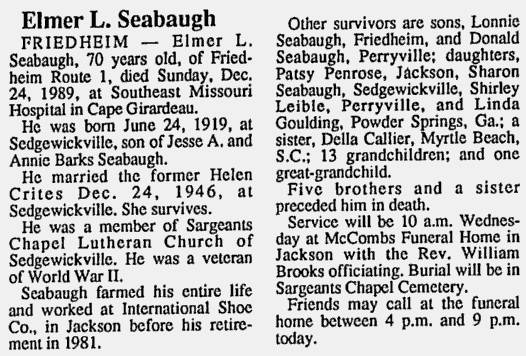 Seabaugh, Elmer Lewis