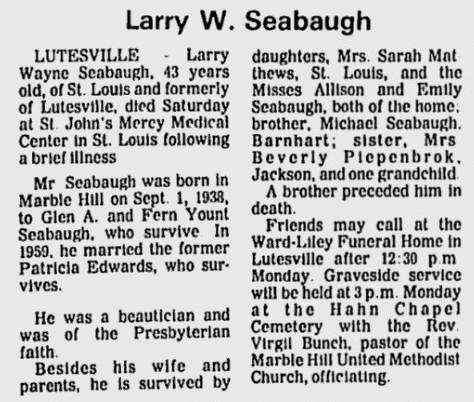 Seabaugh, Lawrence "Larry" Wayne