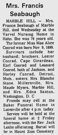 Seabaugh, Mae Alice (nee Conrad)