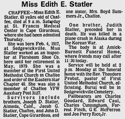 Statler, Edith E.