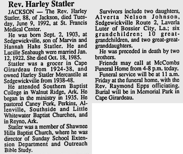 Statler, Harley Leo, Rev.