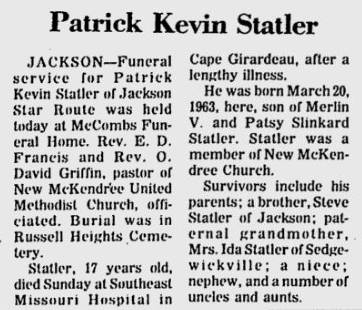 Statler, Patrick Kevin