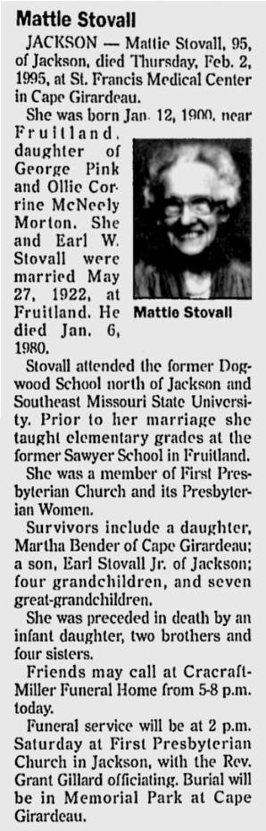 Stovall, Mattie (nee Morton)