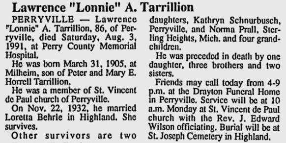 Tarrillion, Lawrence "Lonnie" A.