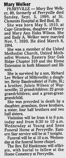 Welker, Mary Bee (nee Wilson)