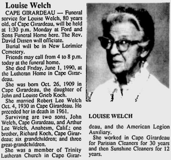 Welsh, Louise (nee Koch)